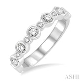 3/4 ctw Round Cut Diamond Stack Band in 14K White Gold